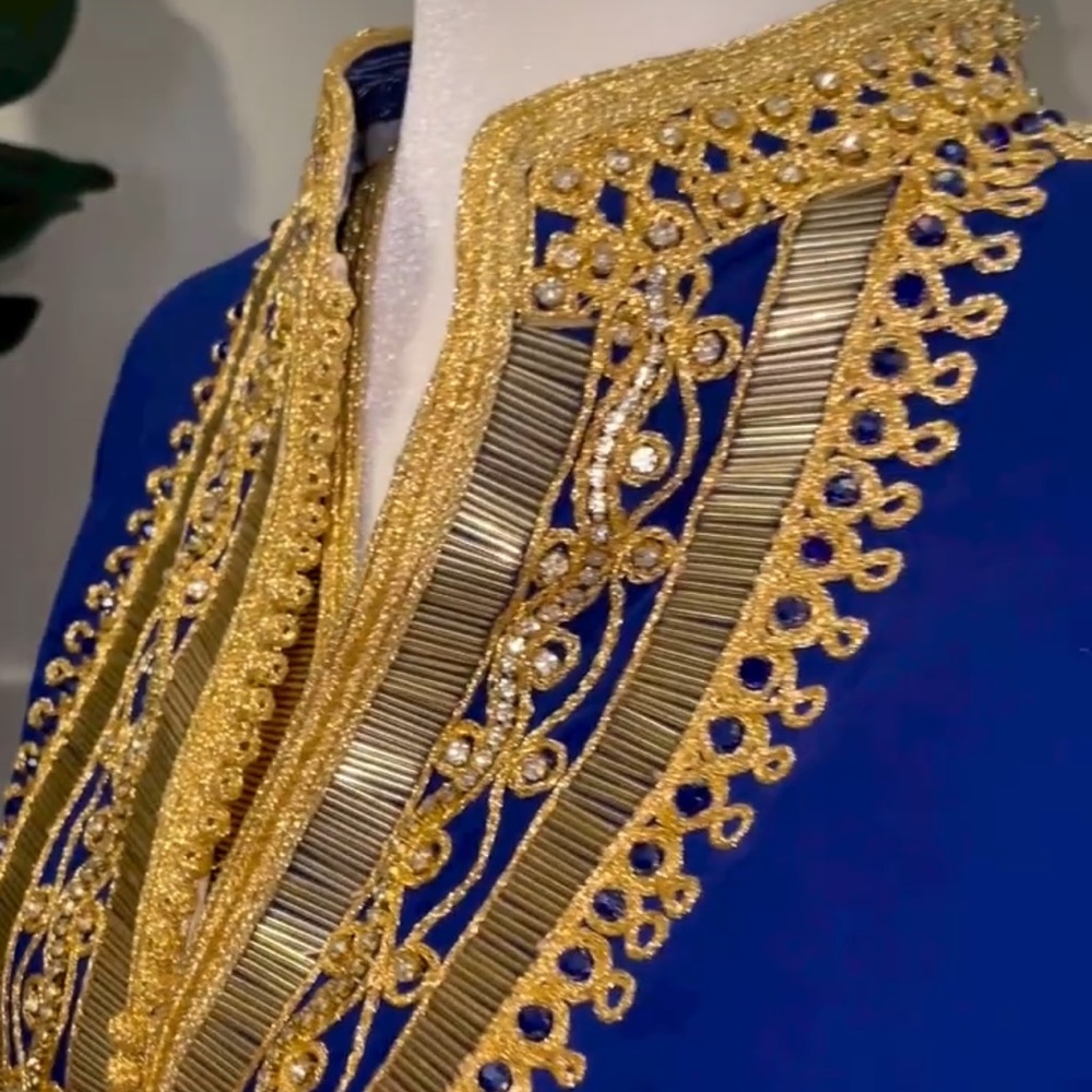Blue and gold traditonal caftan